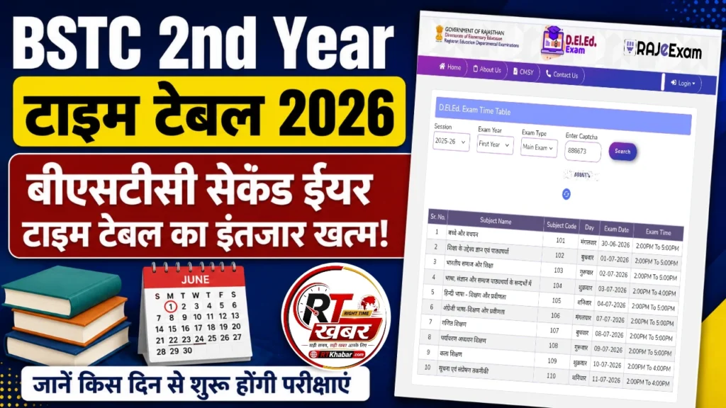 BSTC 2nd Year Time Table 2026: बीएसटीसी सेकंड ईयर टाइम टेबल का इंतजार खत्म! जानें किस दिन से शुरू होंगी परीक्षाएं