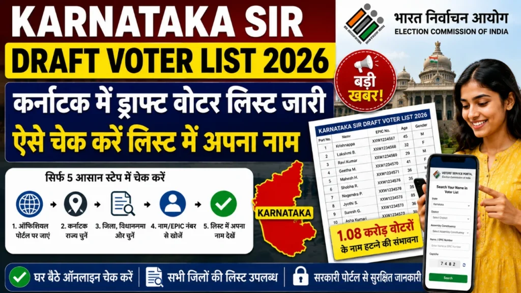 Karnataka SIR Draft Voter List 2026: कर्नाटक में ड्राफ्ट वोटर लिस्ट जारी, ऐसे चेक करें लिस्ट में अपना नाम